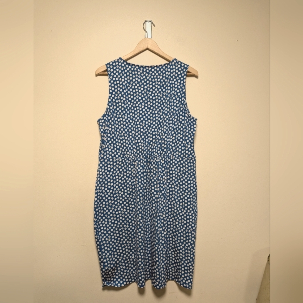Boden Blue Polka Dot Sleeveless Dress US 14 V Neck - Picture 3 of 6